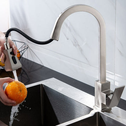 Contemporary Swing Kitchen Faucet – Sleek Stainless Steel Mixer Tap
