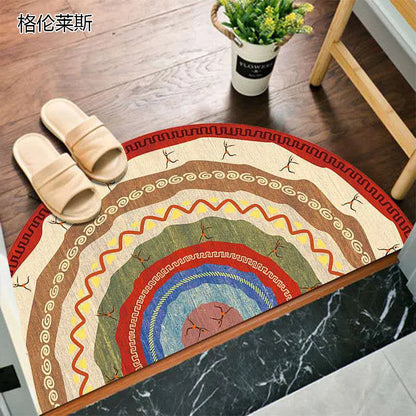 Rustic Non Slip Half Circle Door Mat