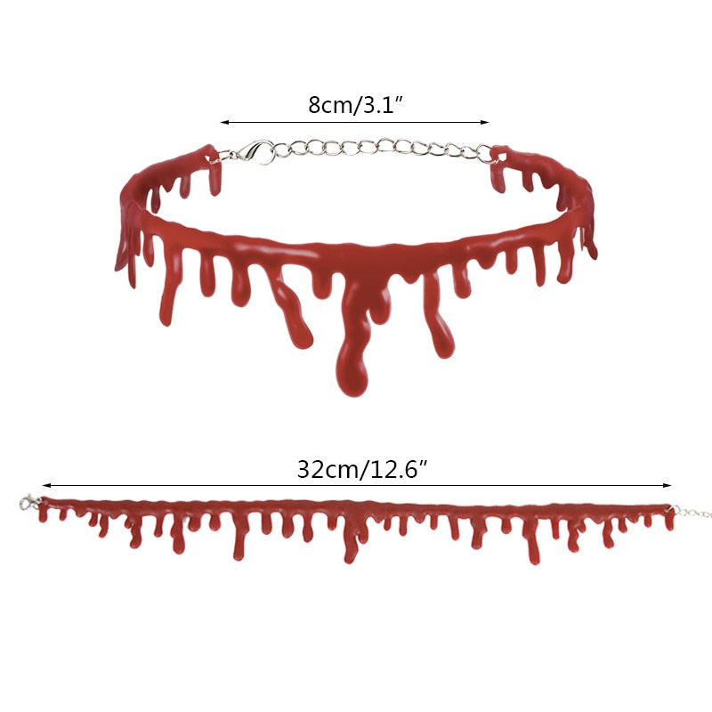 Spooky Bloody Drip Halloween Choker Necklace