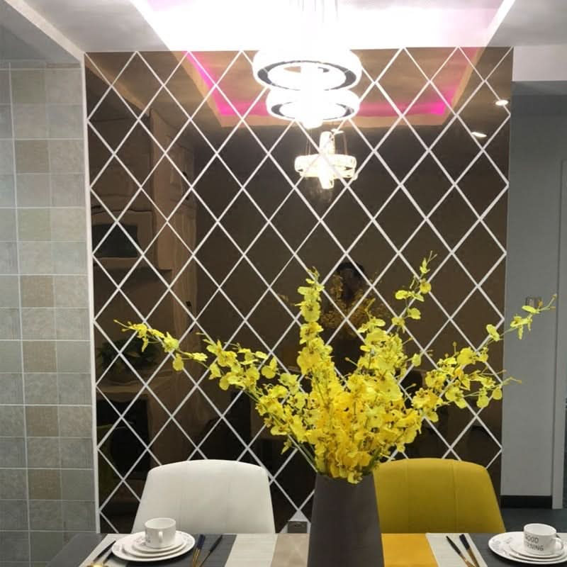 Stylish 3D Wall Mirror Triangle Decor