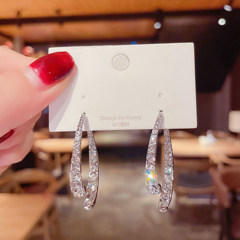 Sparkly Geometric Korean Inspired Earrings
