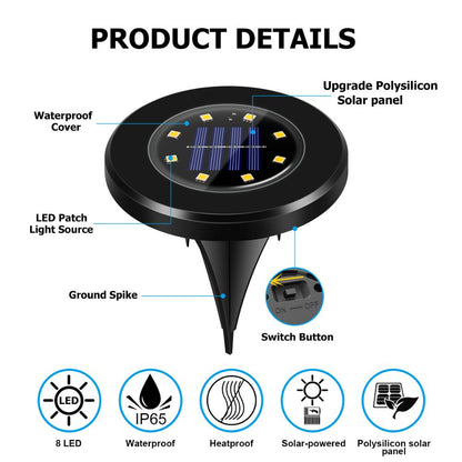 Outdoor Solar Powered Garden Lamp Set (Black)