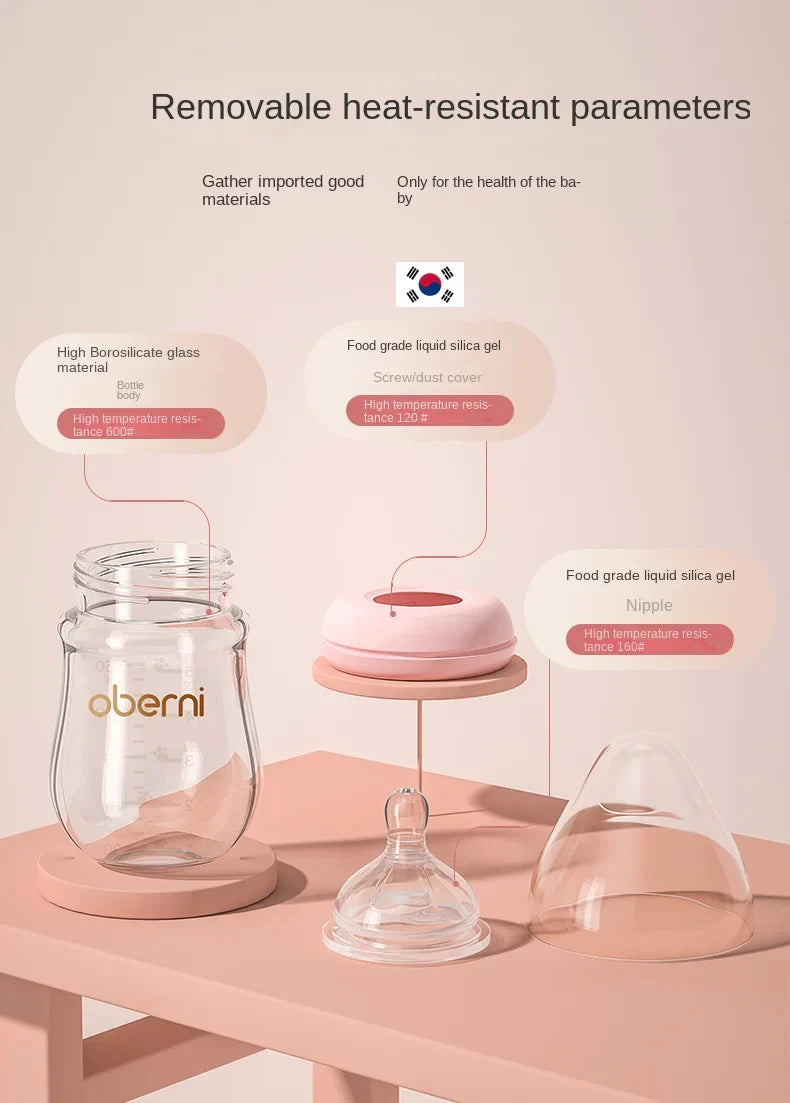 Gentle Baby Bottle with Silicone Nipple - Safe Anti Colic - Fesara