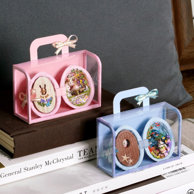 Small Handcrafted Wooden Doll House Miniature