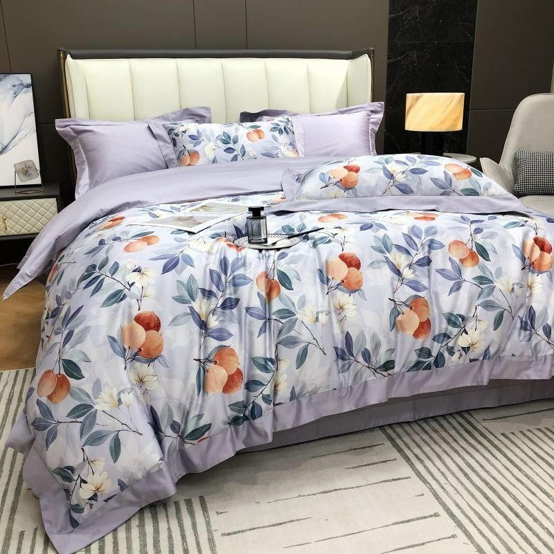 Soft Purple Cotton Bed Sheet Set
