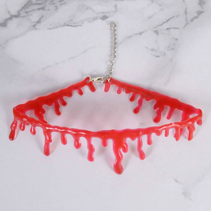 Spooky Bloody Drip Halloween Choker Necklace