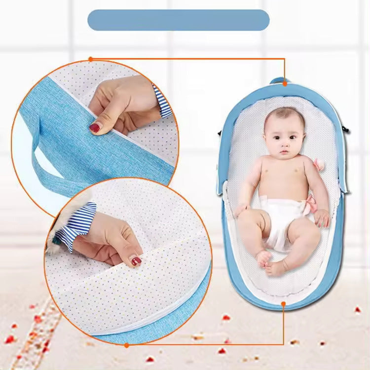 Portable Baby Bed with Mosquito Net and Canopy