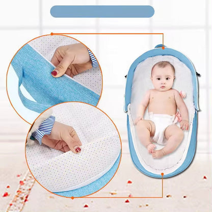 Portable Baby Bed with Mosquito Net and Canopy