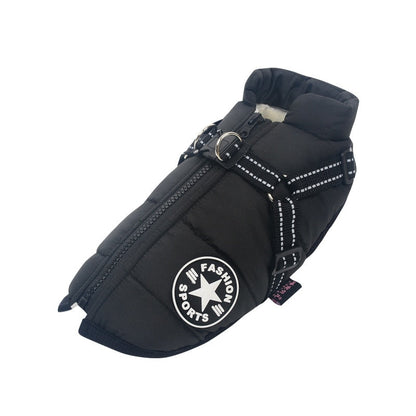 Cozy Dog Jacket with Integrated Safety Harness