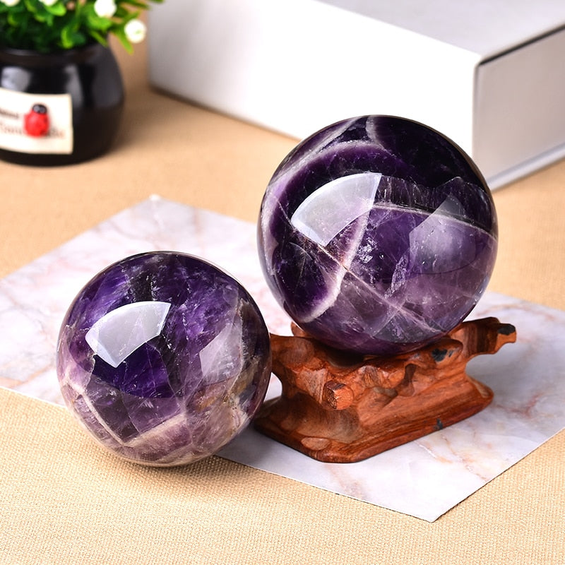 Purple Crystal Glass Ball Ornament