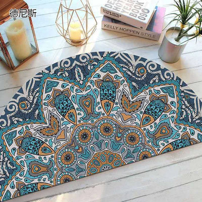 Rustic Non Slip Half Circle Door Mat