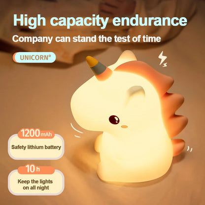 Colorful Unicorn LED Nightlight Soft Silicone USB