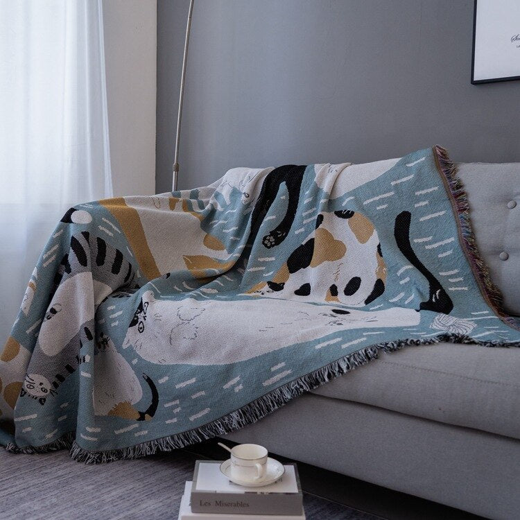 Rustic Fall Pumpkin Throw Blanket Cover - Fesara