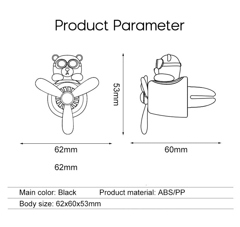 Fresh Car Air Freshener with Rotating Bear Design