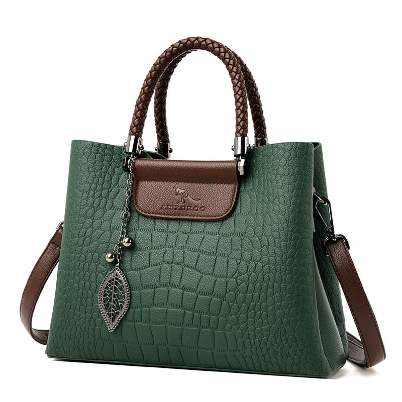 Designer Leather Tote Handbag