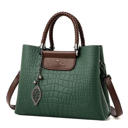 Designer Leather Tote Handbag