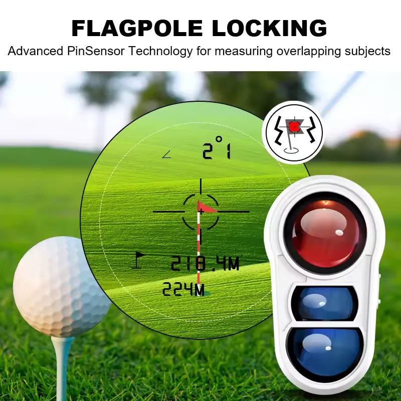 Precise Golf Distance Finder with Slope Adjustment 6x Zoom