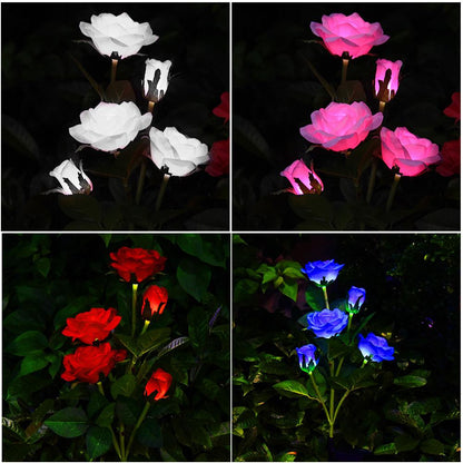 Outdoor Solar Powered Rose Garden Lamp