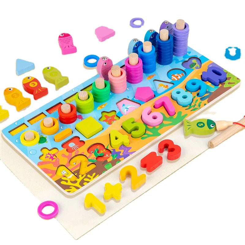 Educational Wooden Number Puzzle Toy Set - Fesara