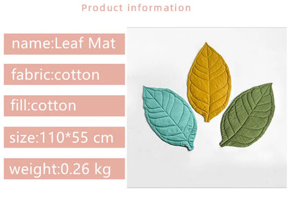 Fesara Baby Playmat - Green Leaf Design, Soft Cushion