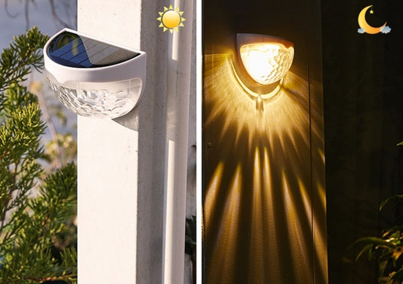 Black Outdoor Solar Wall Light with Modern Glow