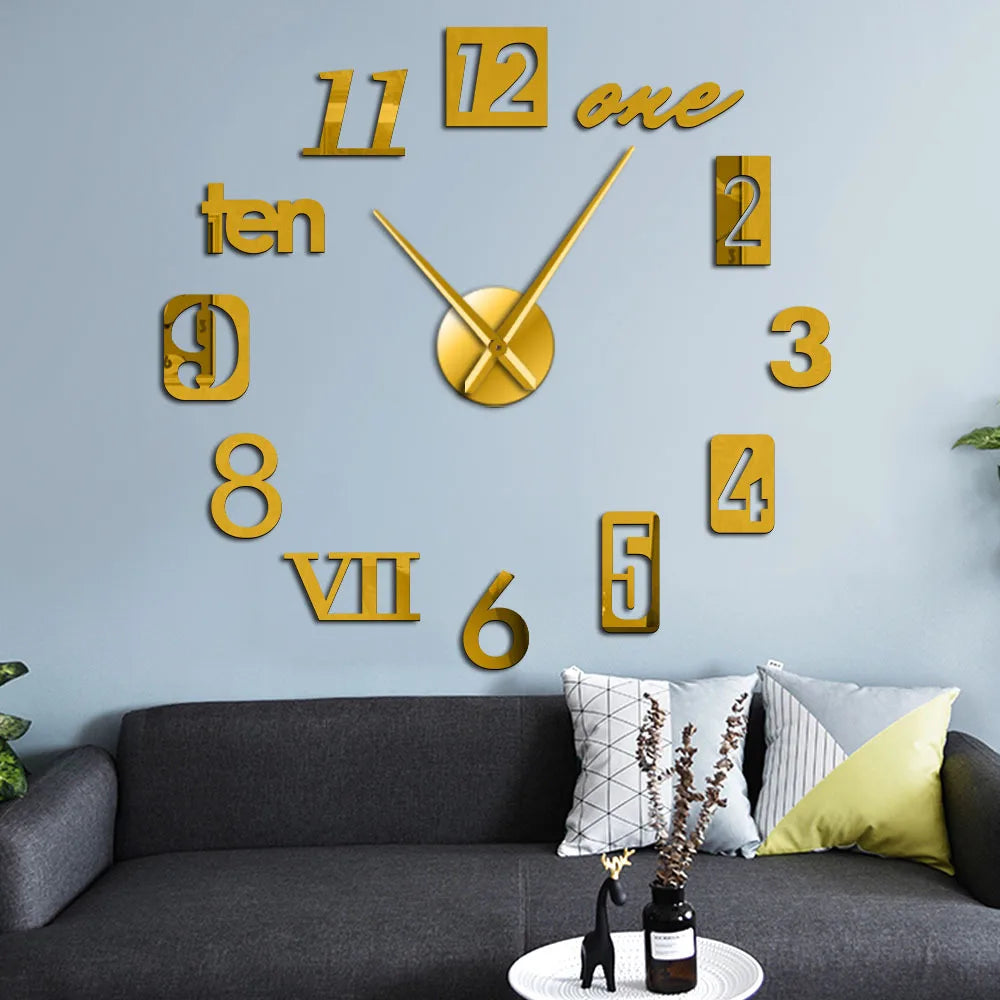 Quiet Large Wall Clock Classic Home Decor