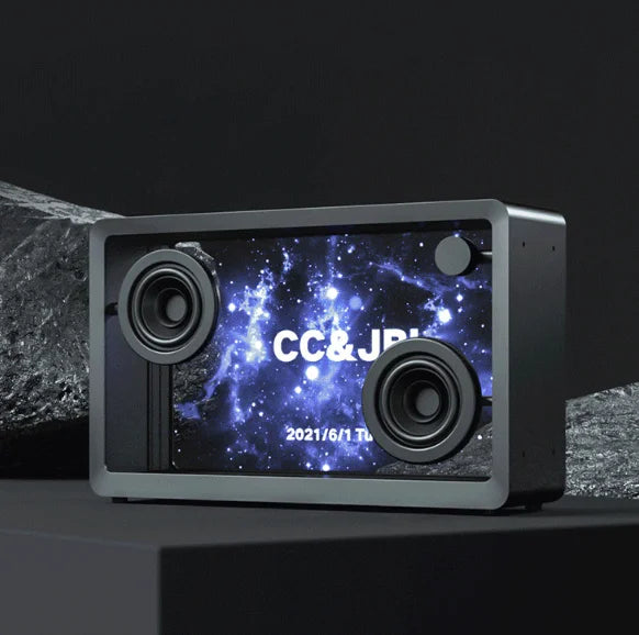 Wireless Speaker with LED Lyrics Display & Clear Design