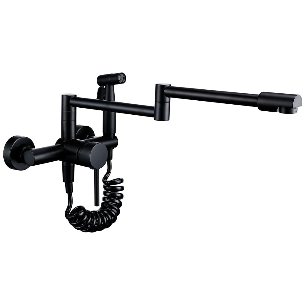 Adjustable Stainless Steel Kitchen Faucet with Spray Nozzle