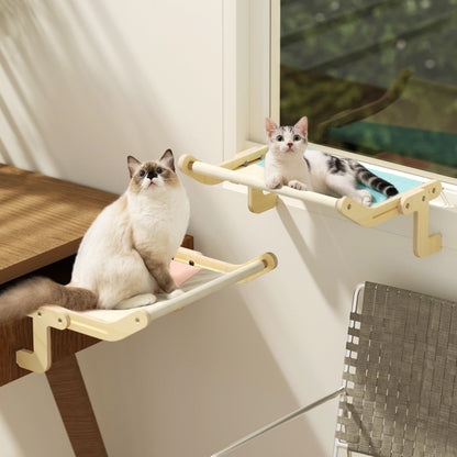 Natural Wood Cat Window Perch Bed