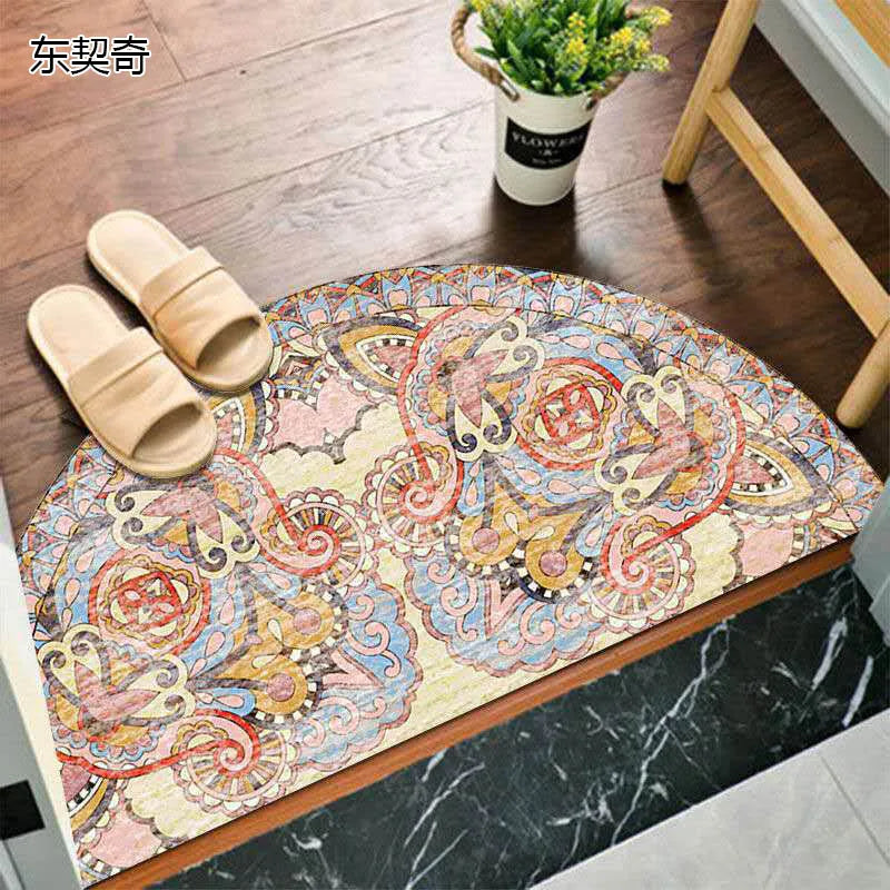 Rustic Non Slip Half Circle Door Mat