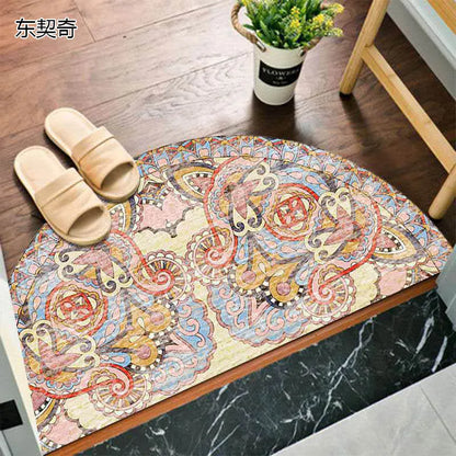 Rustic Non Slip Half Circle Door Mat