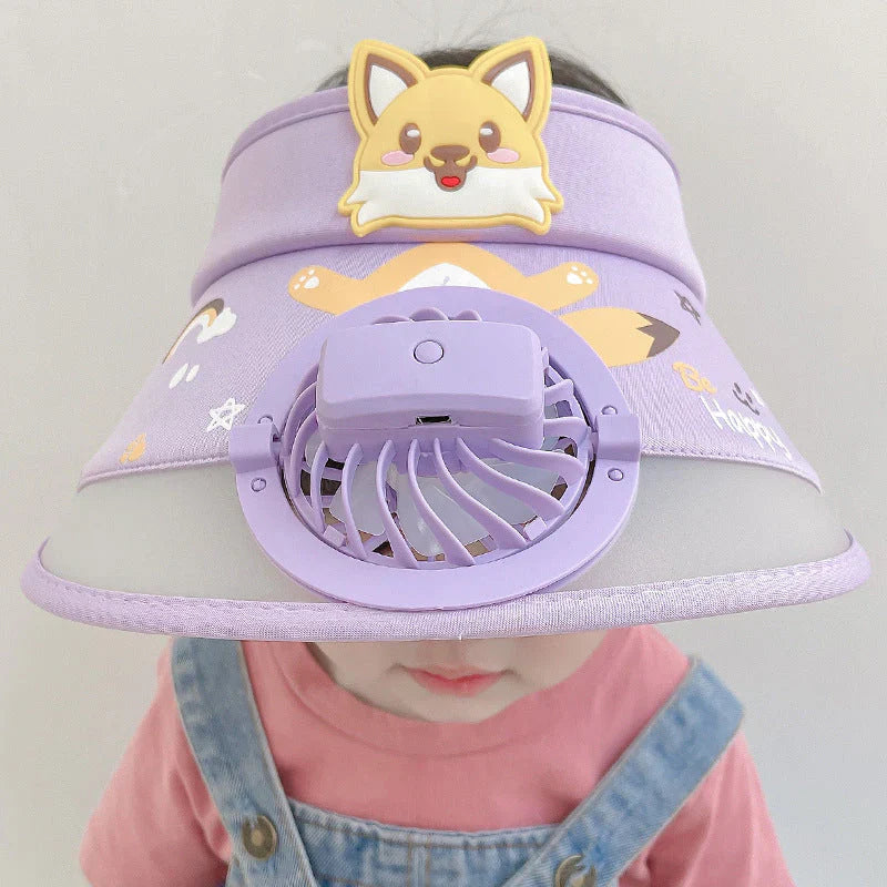 Kids Summer Sun Hat with Cooling Fan