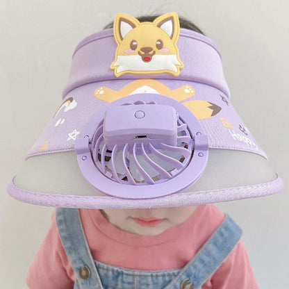 Kids Summer Sun Hat with Cooling Fan