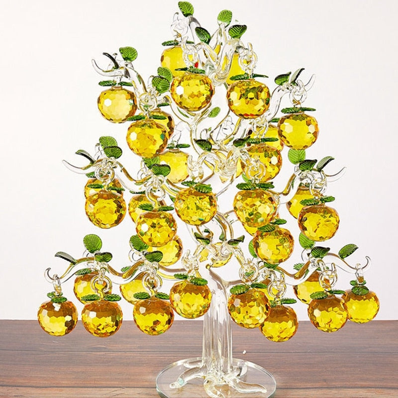 Luxurious Glass Apple Tree Figurine Decor - Fesara