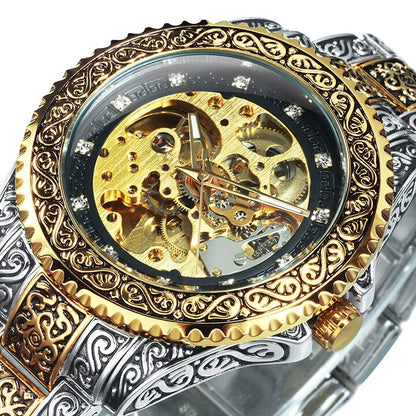 Vintage Luxury Engraved Automatic Mechanical Watch - Fesara