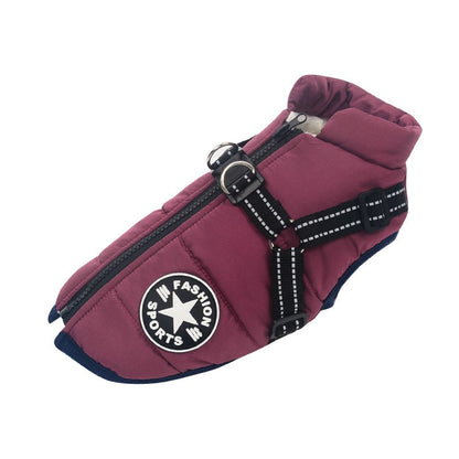 Cozy Dog Jacket with Integrated Safety Harness