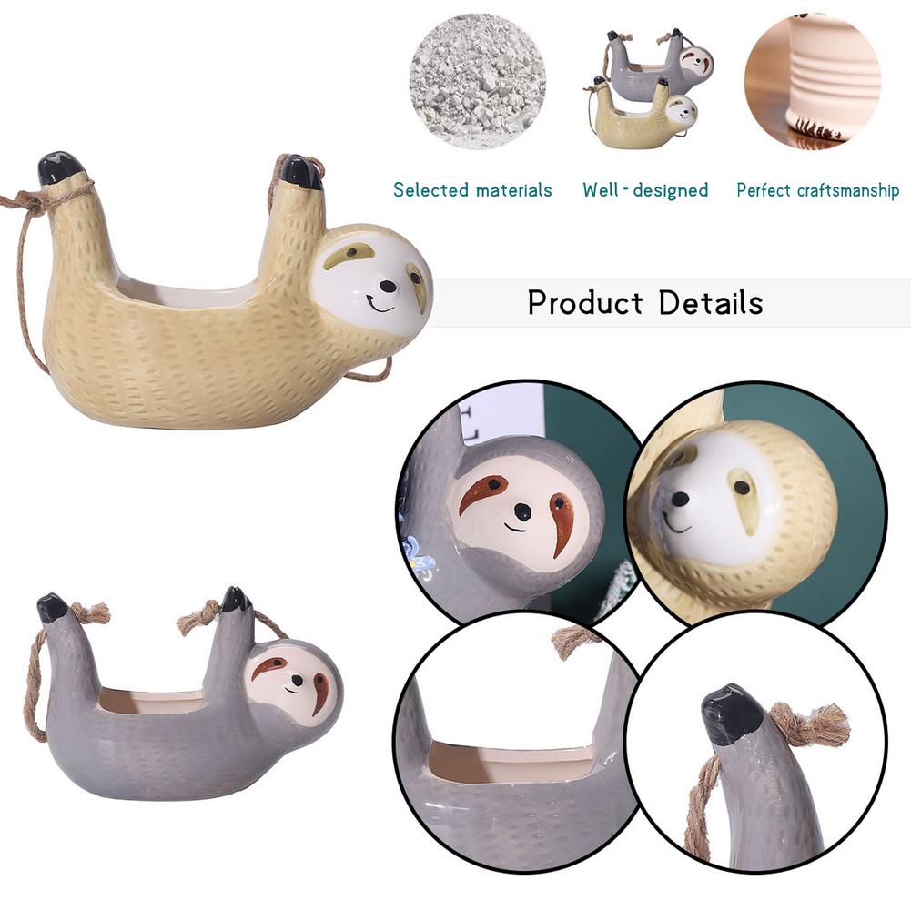 Colorful Sloth Planter Pot