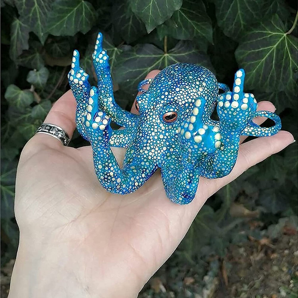 Vibrant Colorful Octopus Figurine Decor