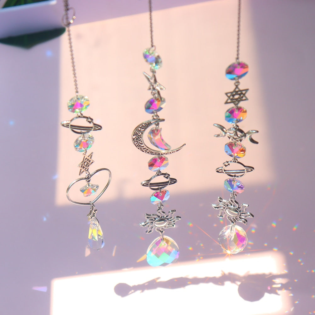 Sparkling Crystal Wind Chime Sun Catcher Decoration