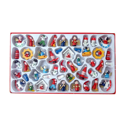 Christmas Wooden Reindeer Decoration Set 48pcs