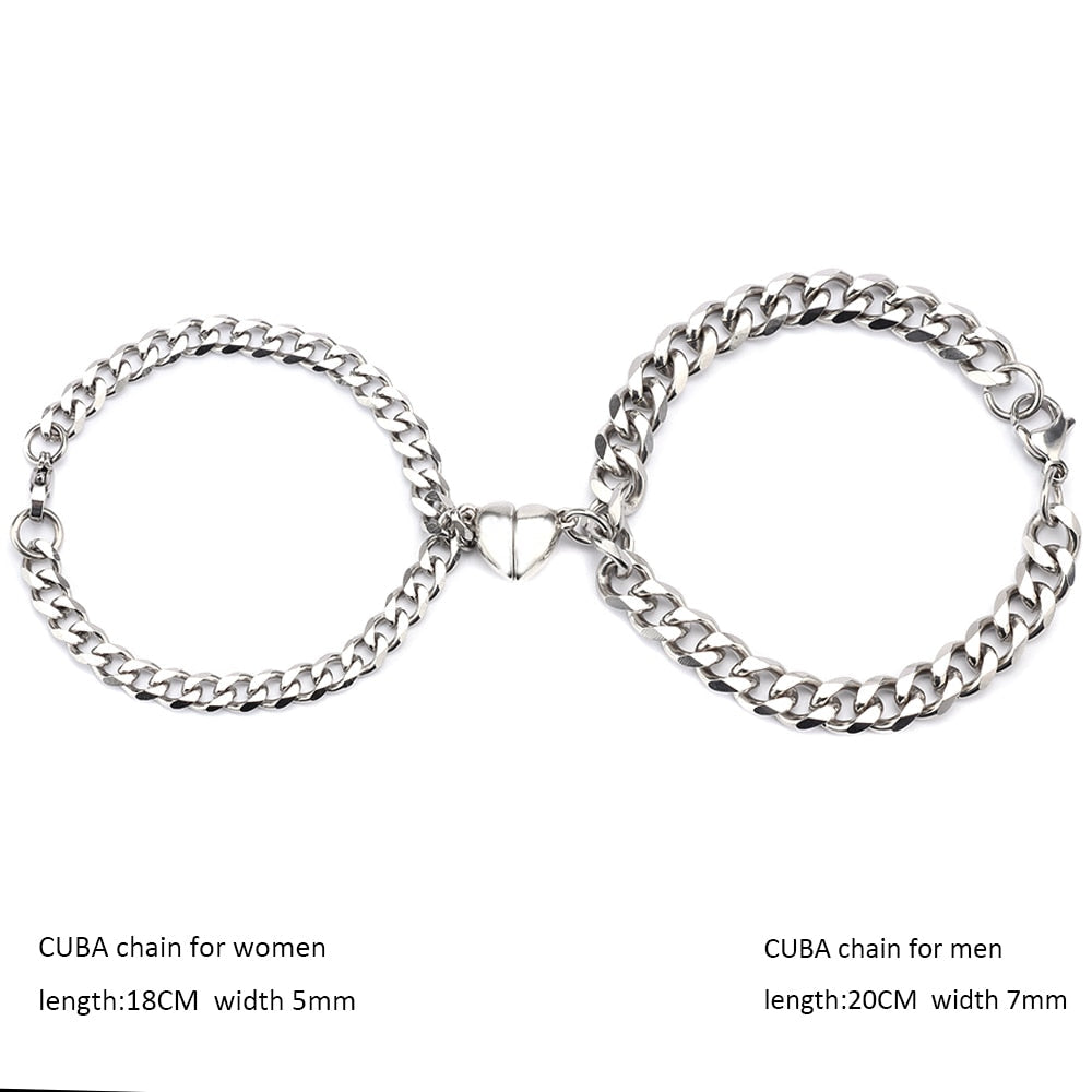 Lovely Heart Couple Magnetic Bracelet - Fesara