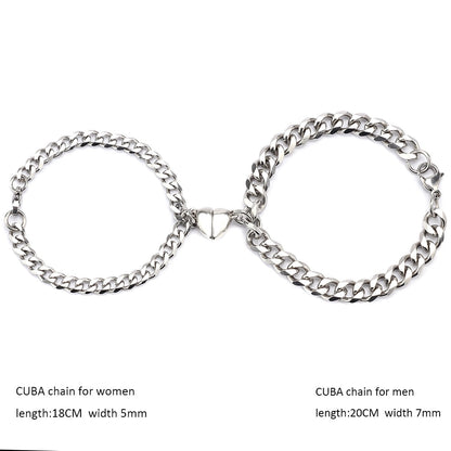 Lovely Heart Couple Magnetic Bracelet - Fesara
