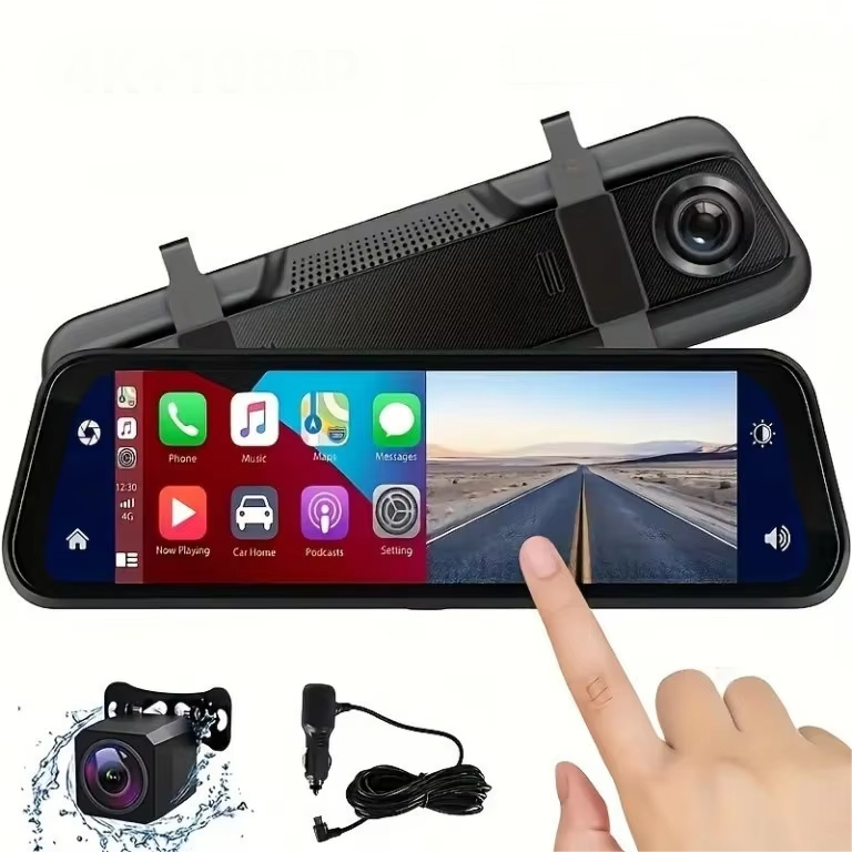 Advanced HD Car Mirror Dash Camera with Wi-Fi Connectivity