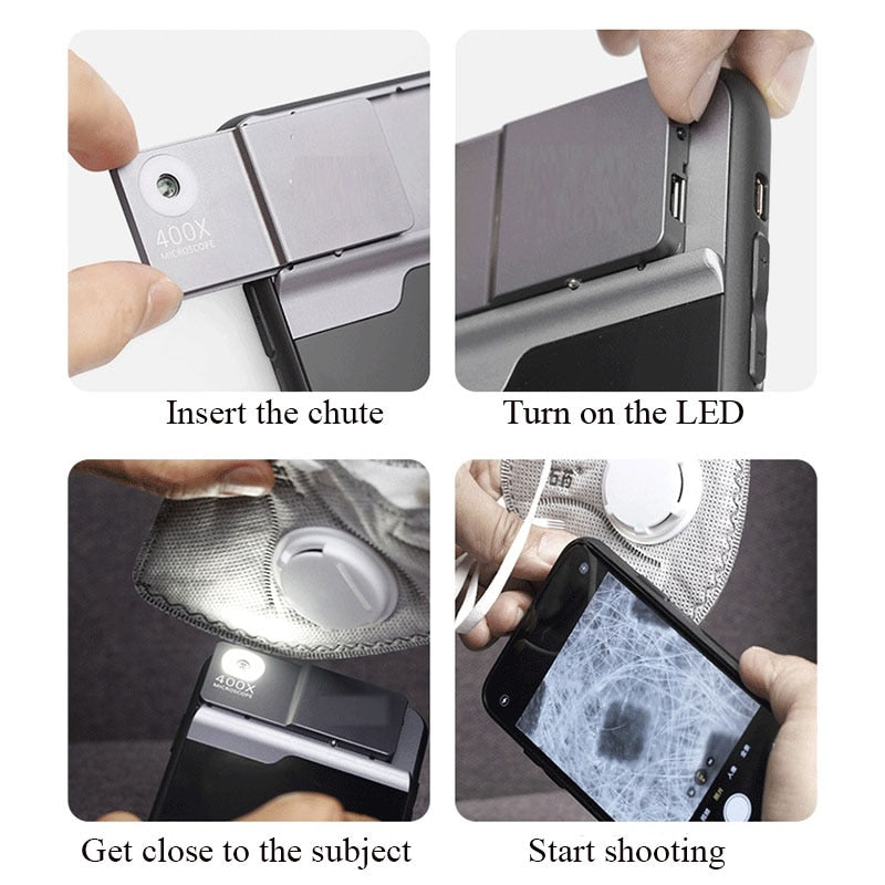 Premium 400x Zoom Mobile Phone Microscope Lens
