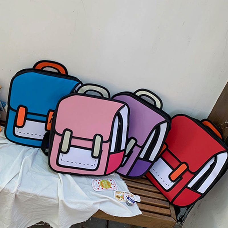 Fun 2D Cartoon School Backpack