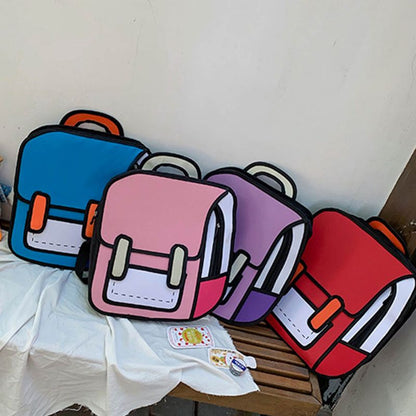 Fun 2D Cartoon School Backpack
