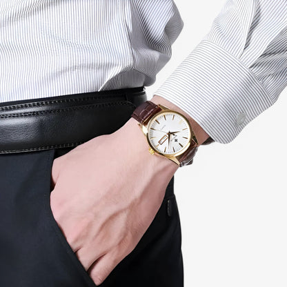 Stylish Genuine Leather Wrist Watch