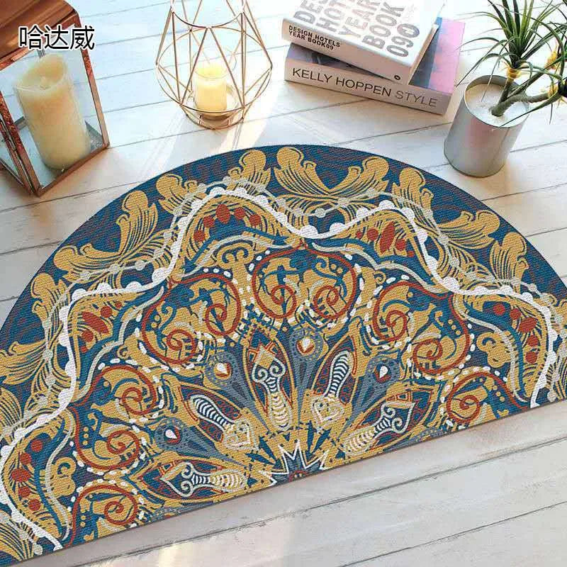 Rustic Non Slip Half Circle Door Mat