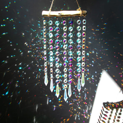 Sparkling Glass Crystal Suncatcher Wind Chime Decor - Fesara