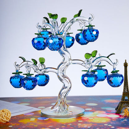 Luxurious Glass Apple Tree Figurine Decor